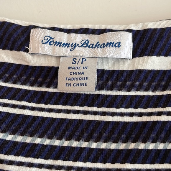Tommy Bahama Maxi Dress- Navy Blue and White Striped Size Small - Picture 3 of 9
